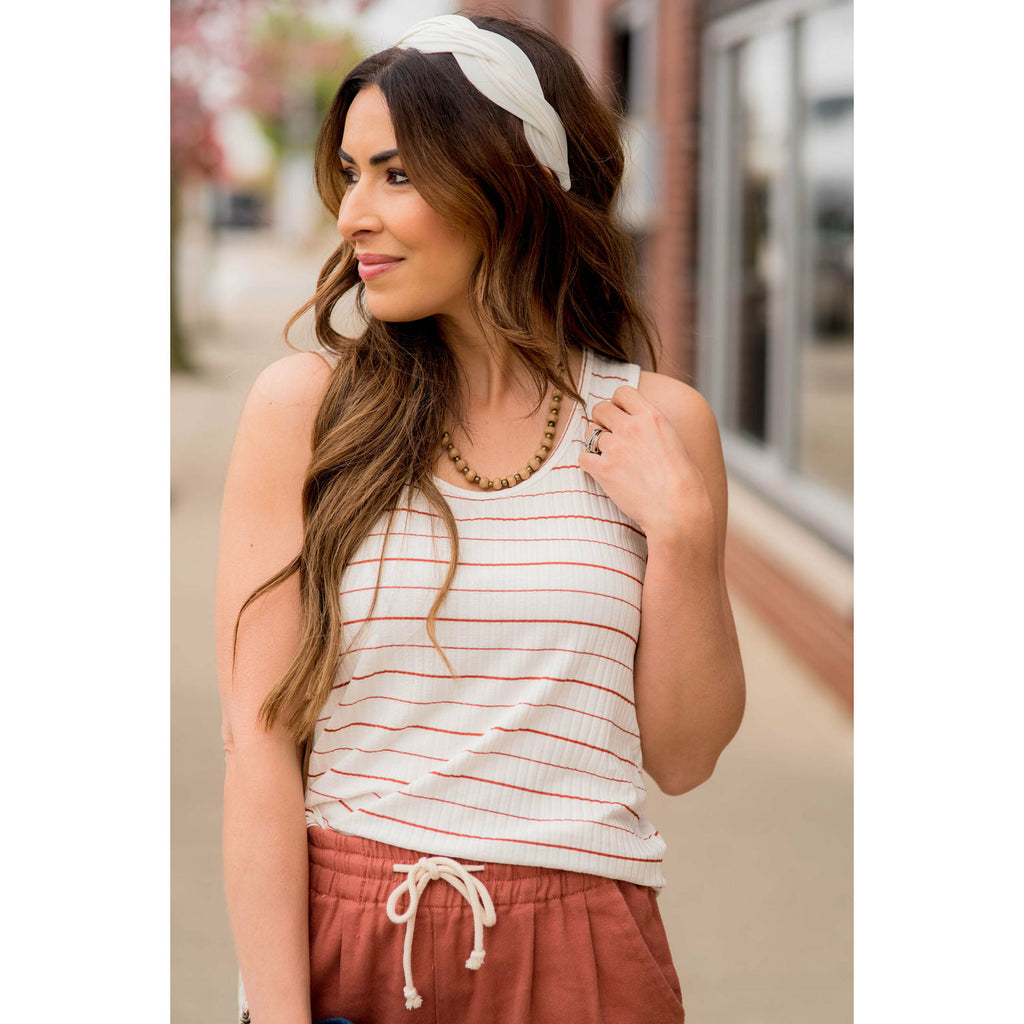 Ribbed Mixed Stripes Tank - Betsey's Boutique Shop