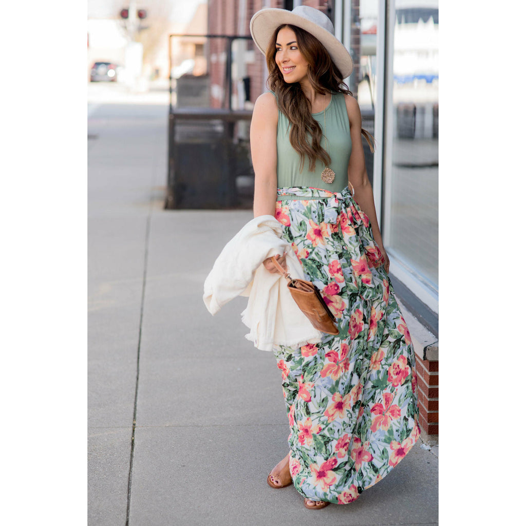 Tank Floral Bottom Maxi - Betsey's Boutique Shop