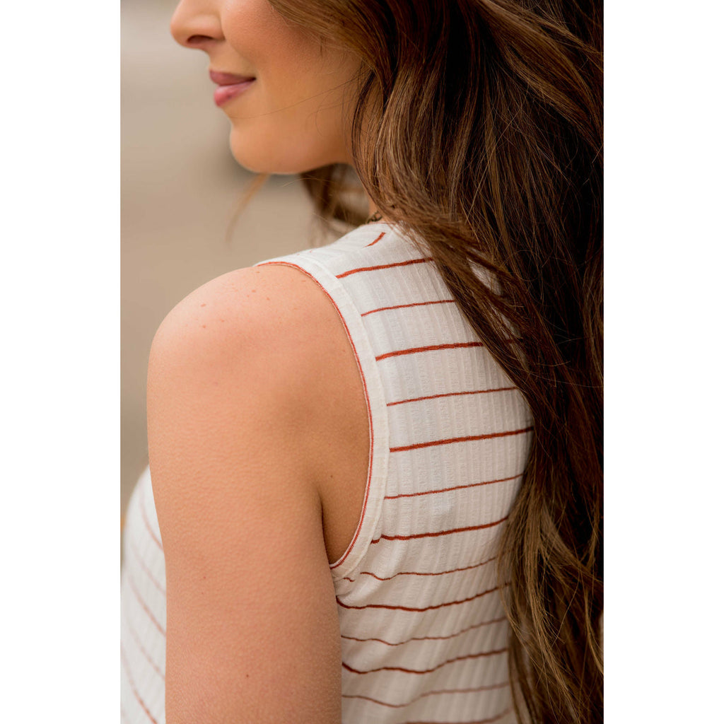 Ribbed Mixed Stripes Tank - Betsey's Boutique Shop