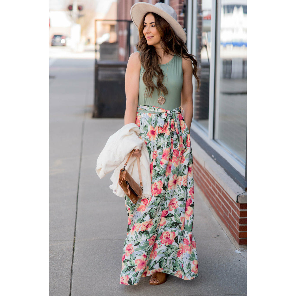 Tank Floral Bottom Maxi - Betsey's Boutique Shop