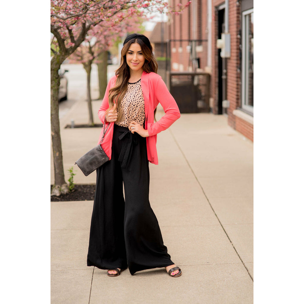 Wide Leg Tie Pants - Betsey's Boutique Shop