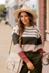 Mixed Stripes Button Shoulder Sweater