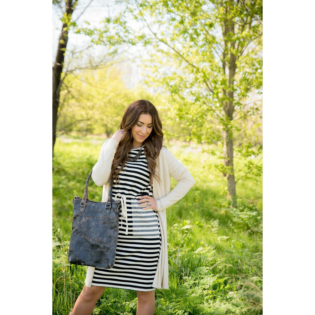 Two Toned Striped Dress - Betsey's Boutique Shop