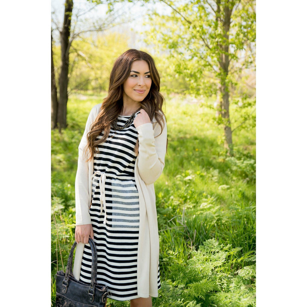 Two Toned Striped Dress - Betsey's Boutique Shop