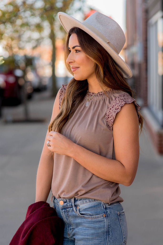 Splattered Ruffle Trim Tank - Betsey's Boutique Shop