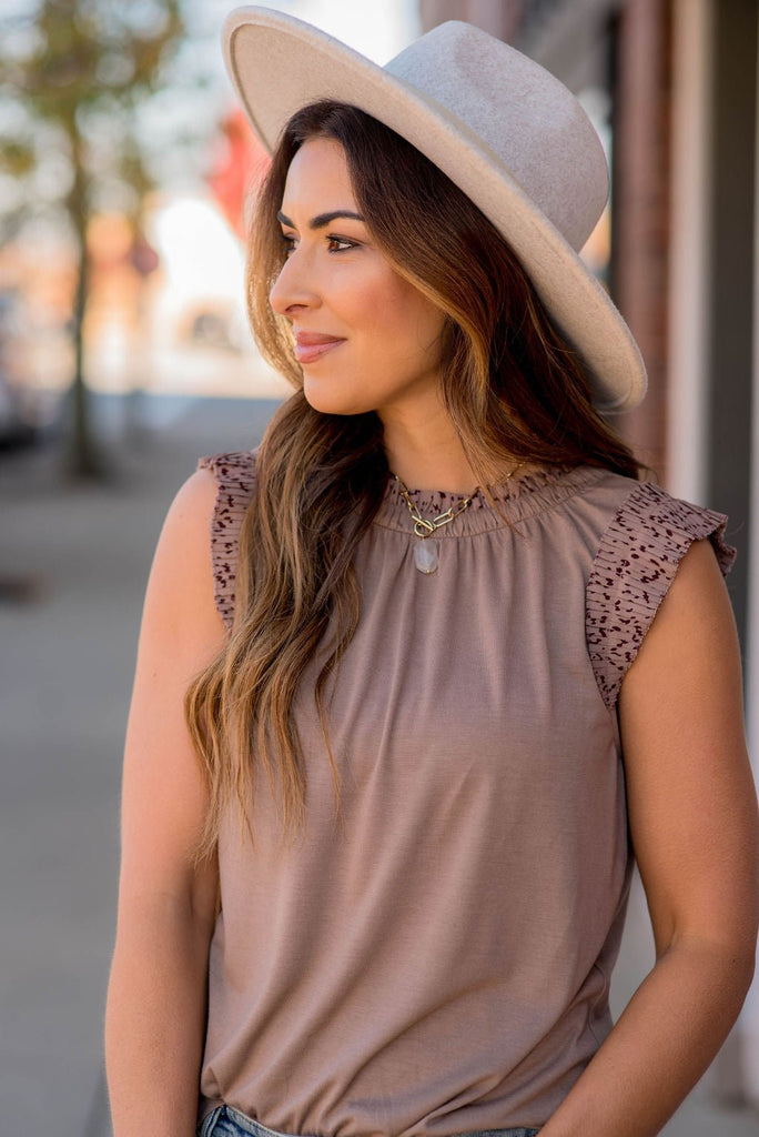 Splattered Ruffle Trim Tank - Betsey's Boutique Shop