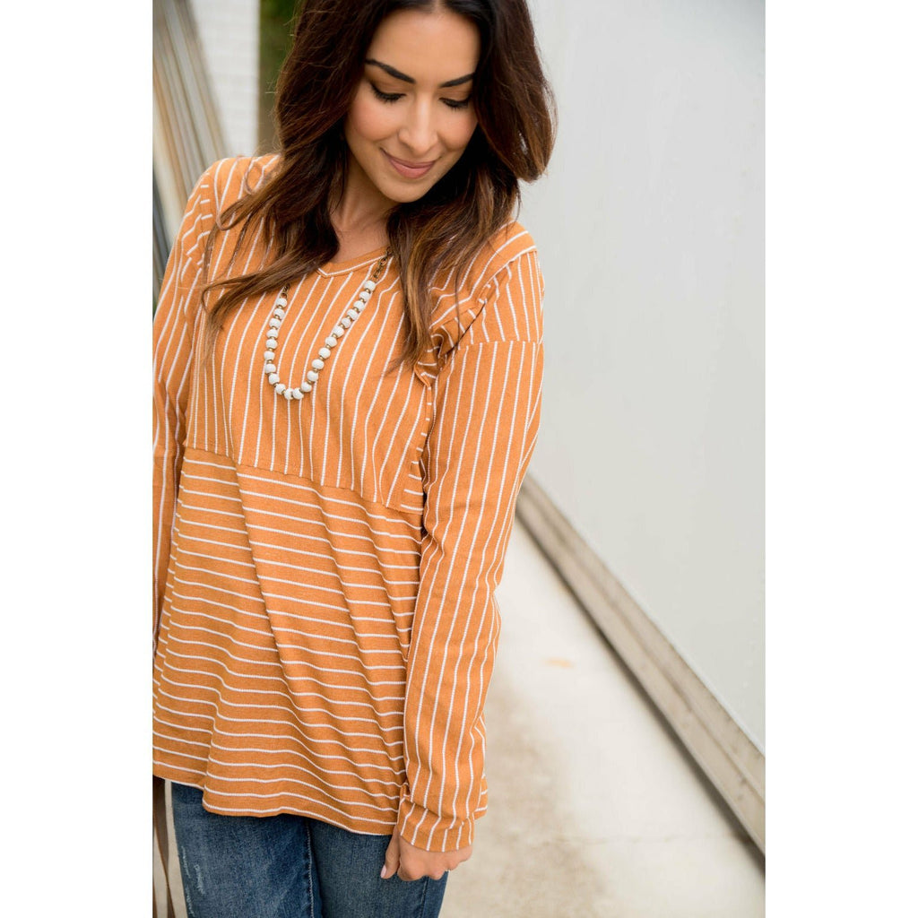 Mixed Striped Long Sleeve Tee - Betsey's Boutique Shop