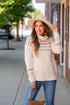 Printed Accents Cowl Neck Sweater
