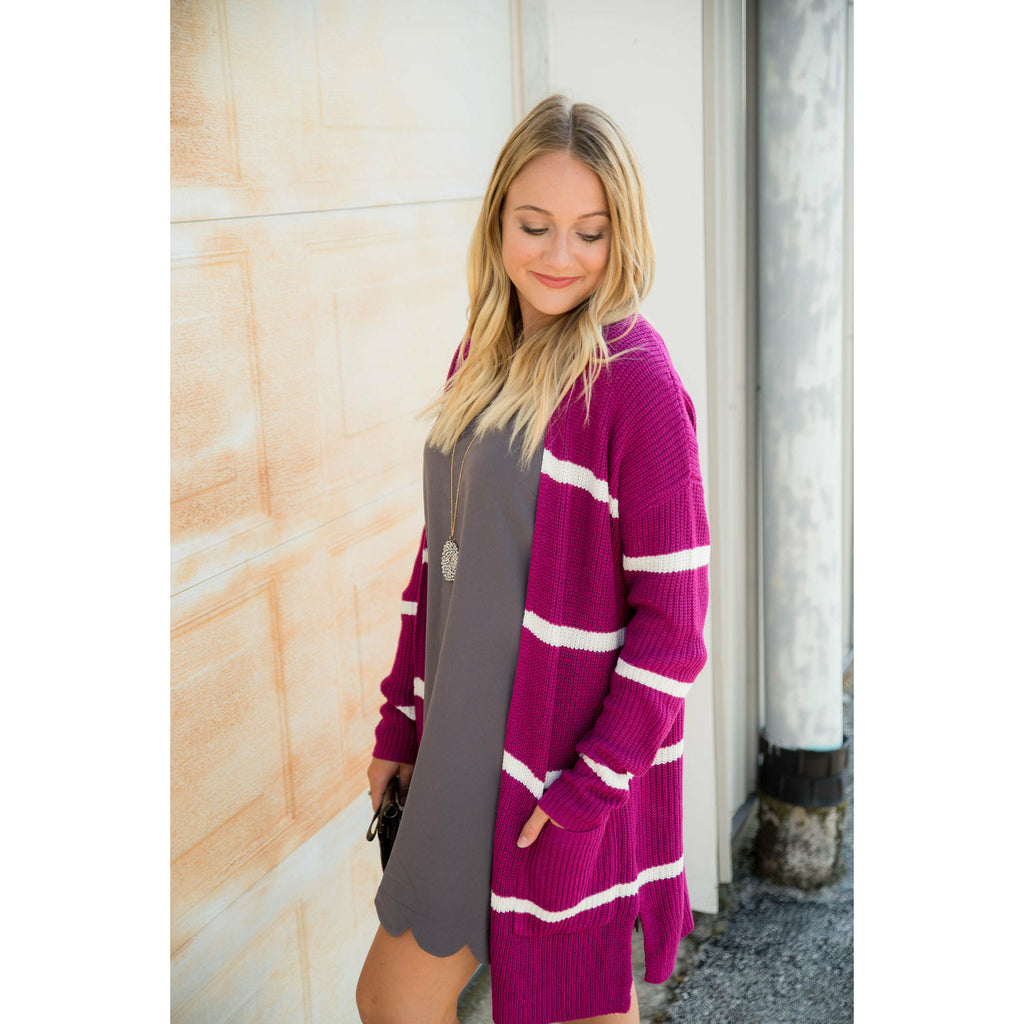 Striped Rugby Cardigan - Betsey's Boutique Shop