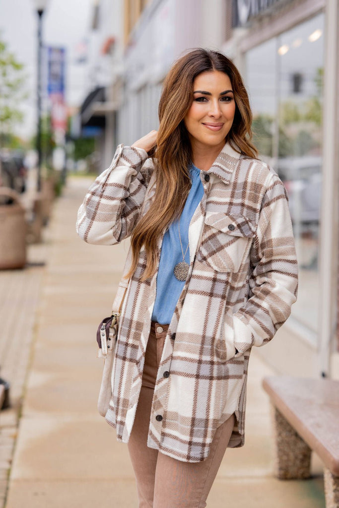 Serenity Plaid Shacket - Betsey's Boutique Shop -