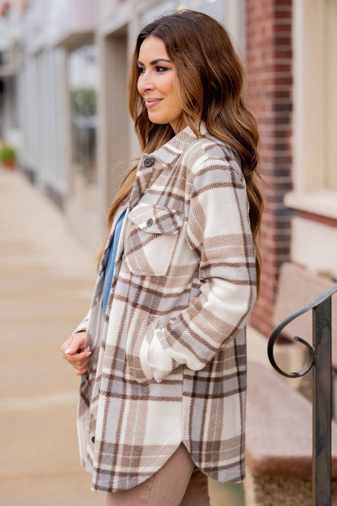 Serenity Plaid Shacket - Betsey's Boutique Shop -