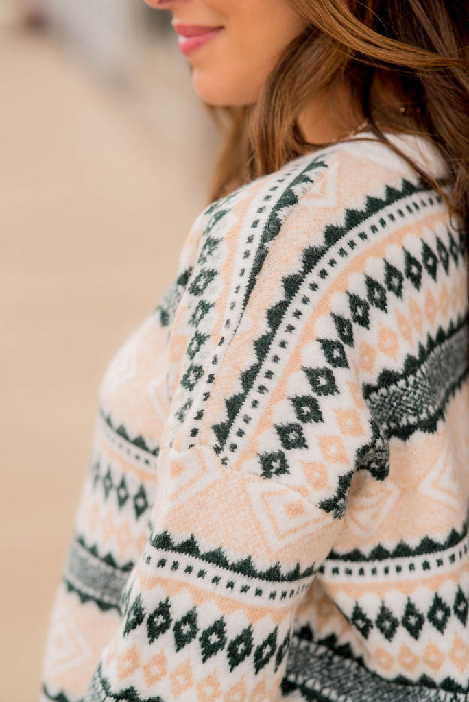 Fair Isle Patterned Sweater - Betsey's Boutique Shop -