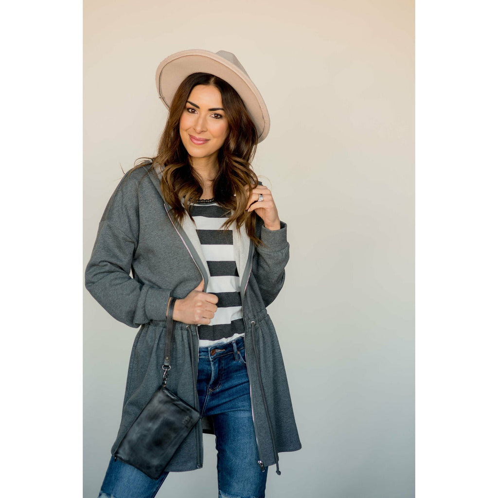 Cinched Zipper Jacket - Betsey's Boutique Shop - Coats & Jackets