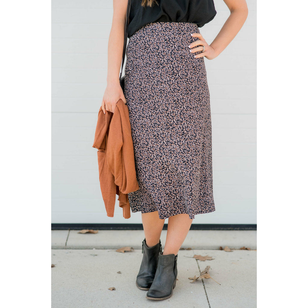 Flower Midi Skirt - Betsey's Boutique Shop