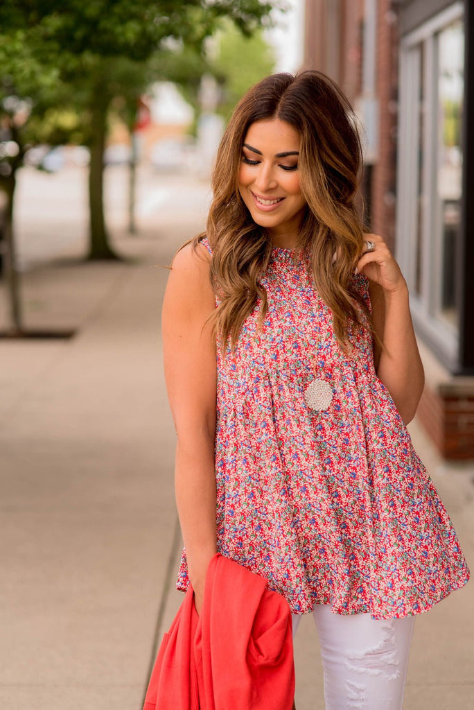 Mini Blooms Peplum Tank - Betsey's Boutique Shop