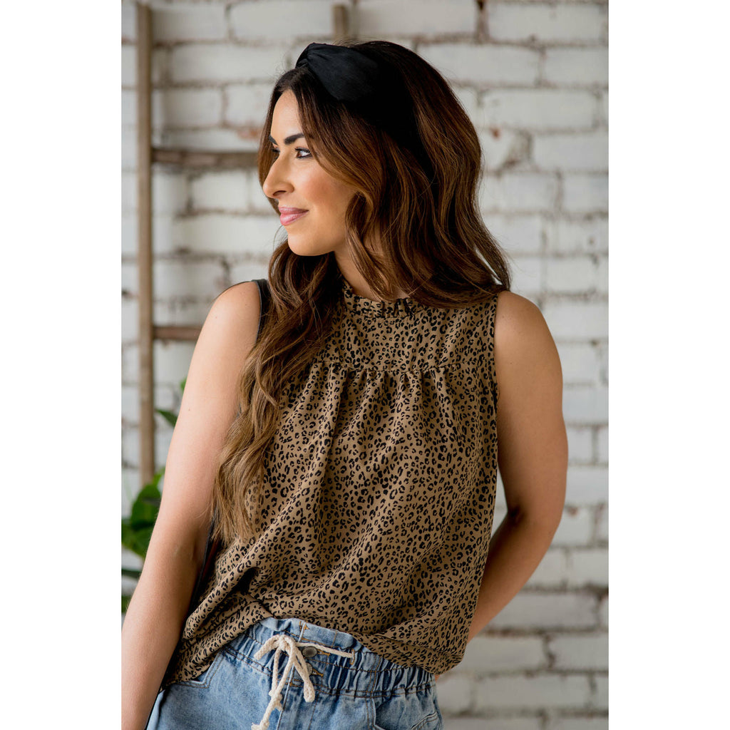 Leopard Bibbed Tank - Betsey's Boutique Shop