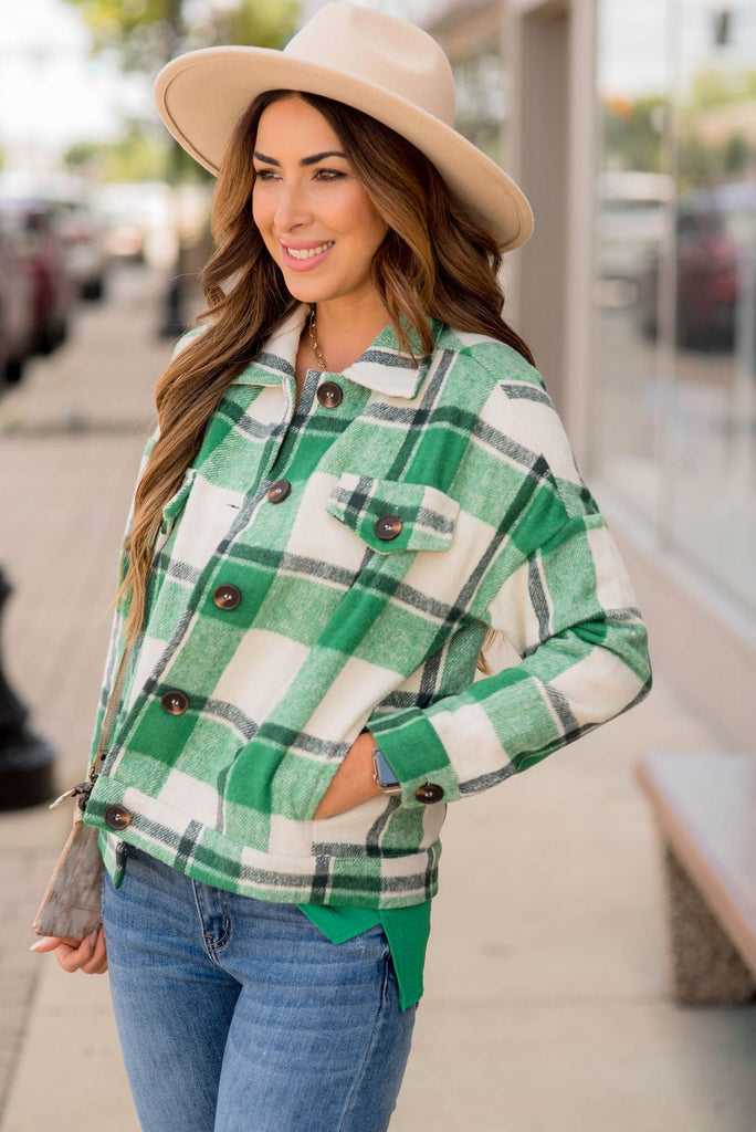 Pop Of Color Plaid Shacket - Betsey's Boutique Shop