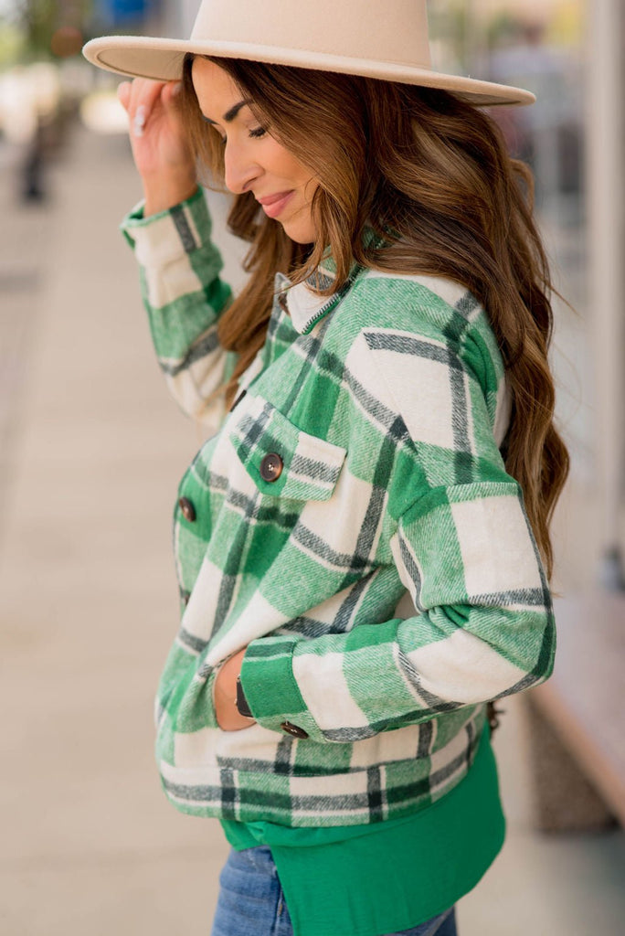 Pop Of Color Plaid Shacket - Betsey's Boutique Shop