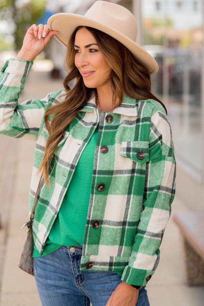 Pop Of Color Plaid Shacket - Betsey's Boutique Shop