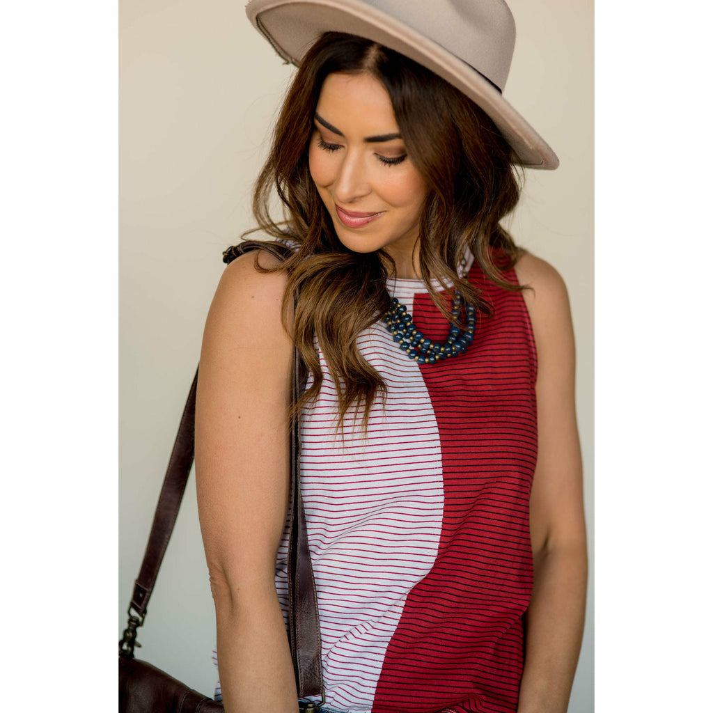 Split Stripe Tank - Betsey's Boutique Shop