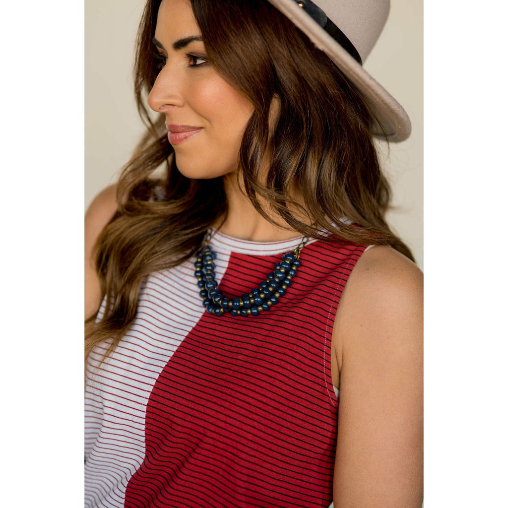 Split Stripe Tank - Betsey's Boutique Shop