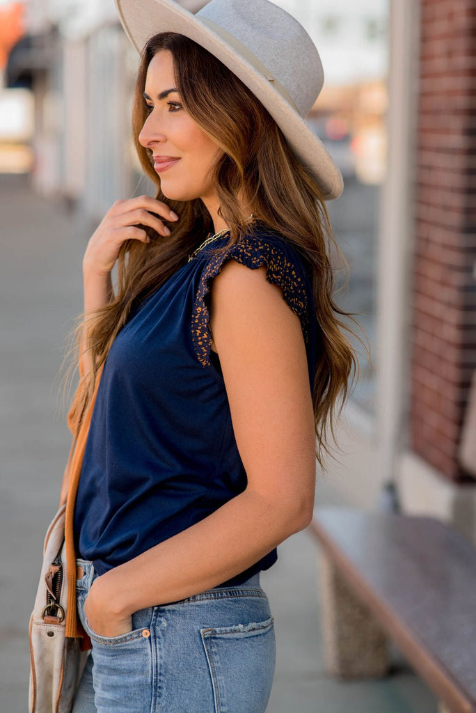 Splattered Ruffle Trim Tank - Betsey's Boutique Shop