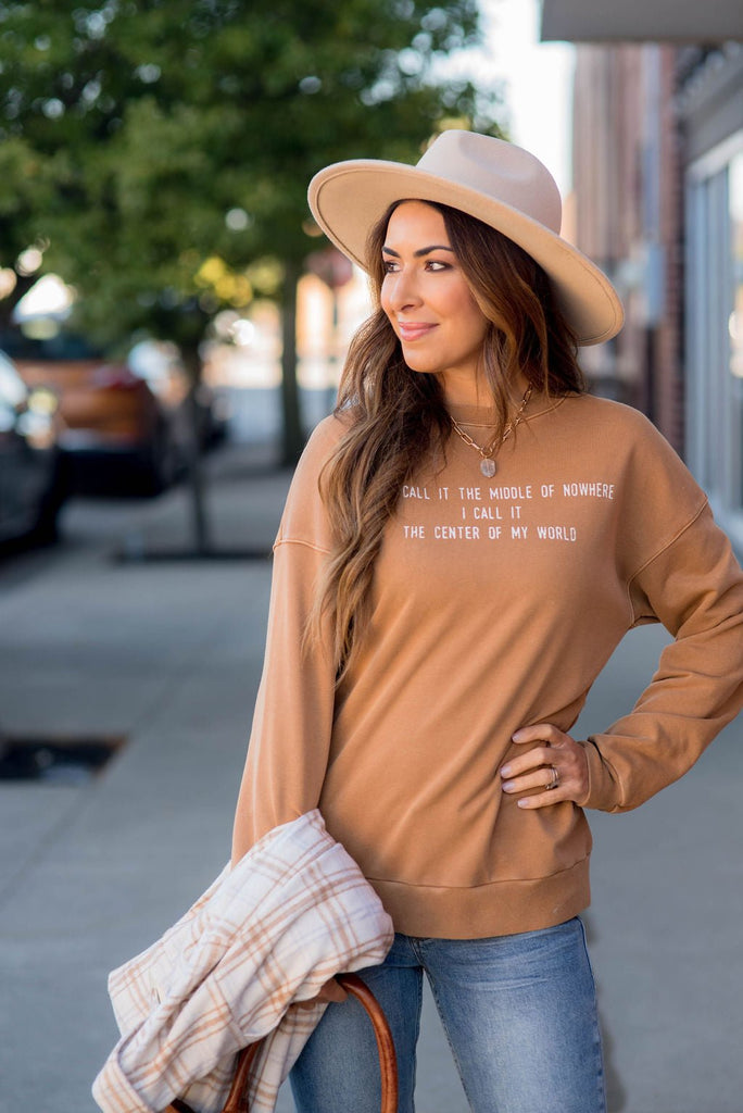 Some Call It The Middle Of Nowhere Graphic Crewneck - Betsey's Boutique Shop