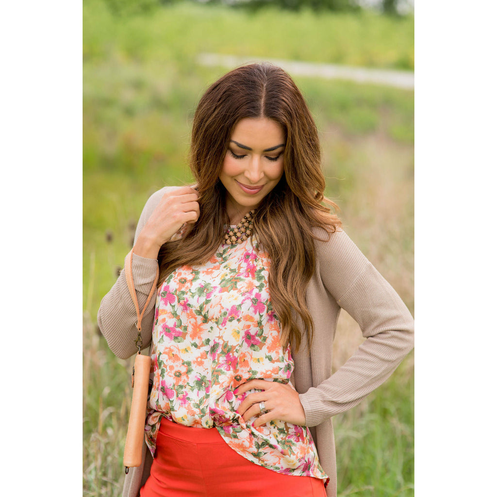 Basic High Split Cardigan - Betsey's Boutique Shop