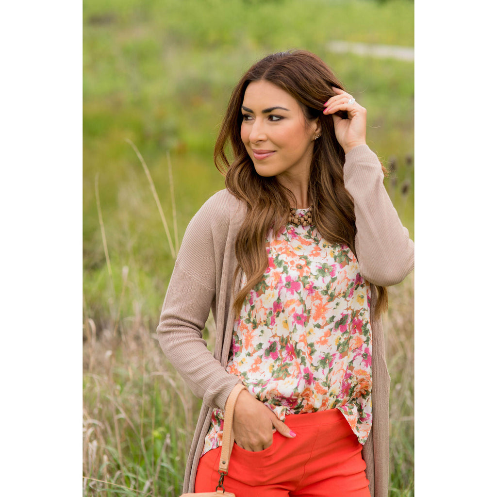 Basic High Split Cardigan - Betsey's Boutique Shop