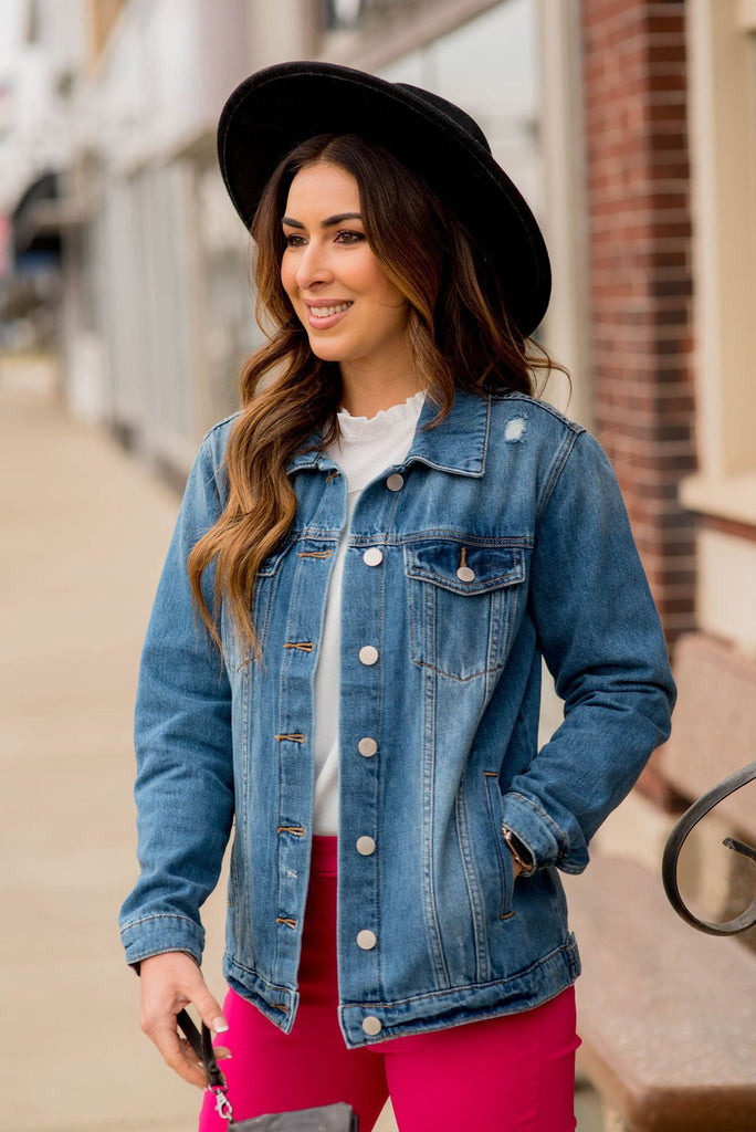 Everyday Full Length Denim Jacket - Betsey's Boutique Shop -