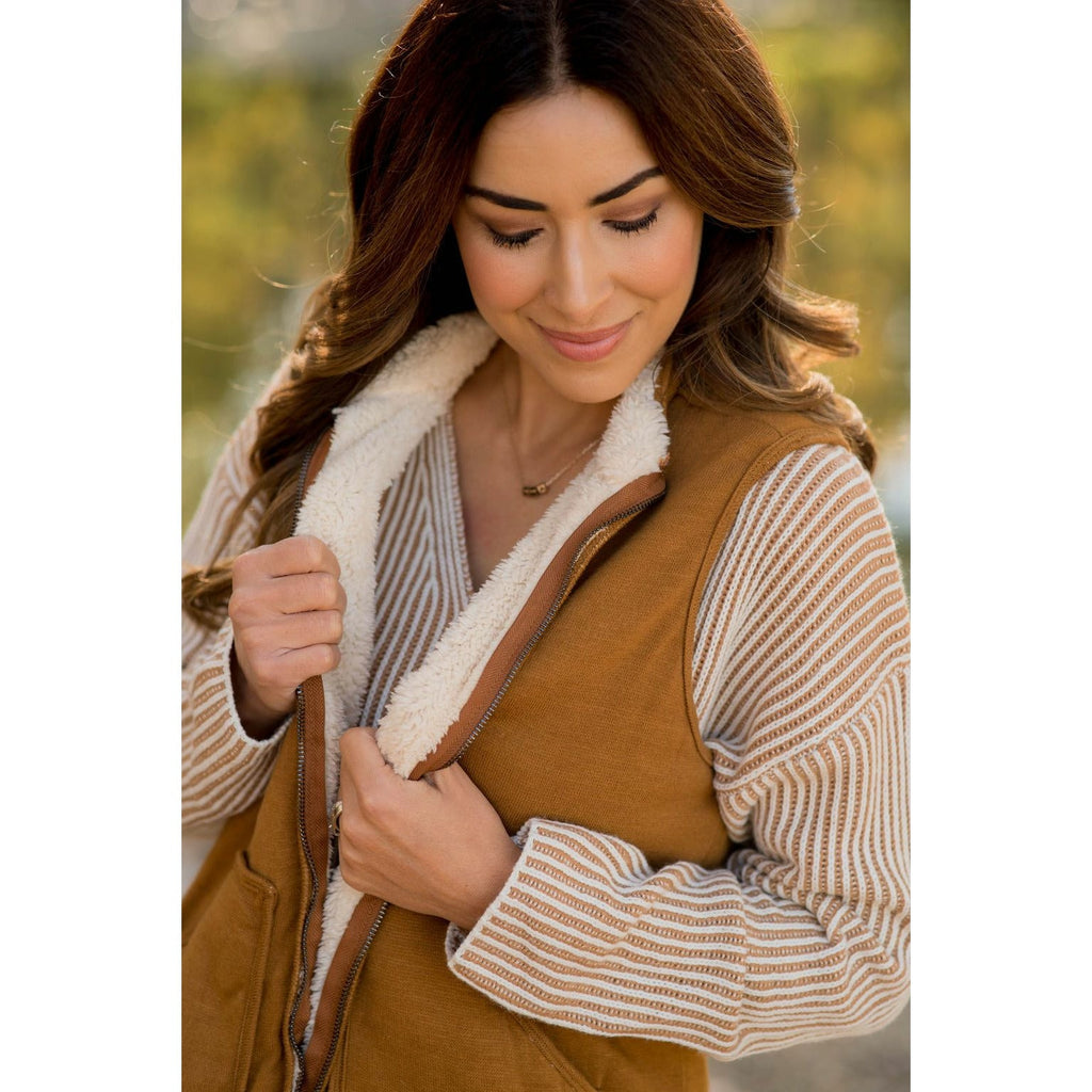 Sherpa Lined Vest - Betsey's Boutique Shop - Vests