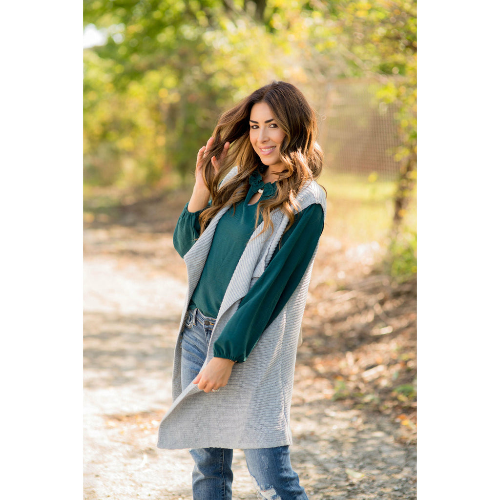 Sweater Kimono Vest - Betsey's Boutique Shop