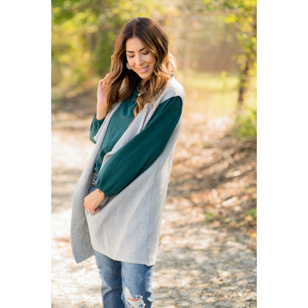 Sweater Kimono Vest - Betsey's Boutique Shop