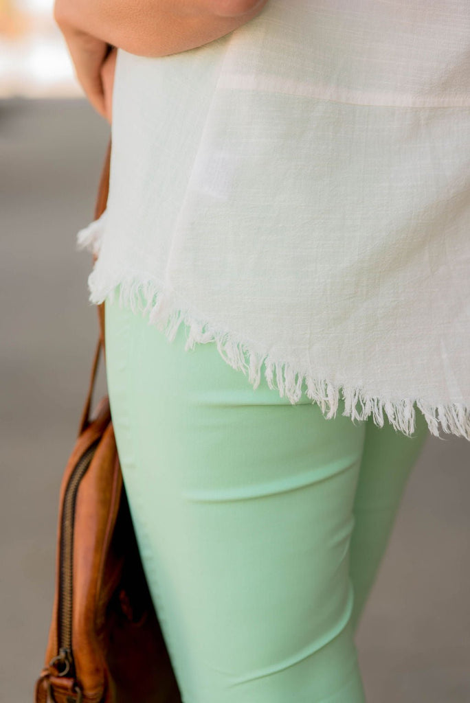 Button Up Fringe Bottom Pocket Tank - Betsey's Boutique Shop