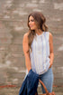 Mixed Vertical Striped Solid Back Tank
