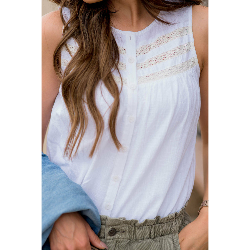 Button Down Knit Tank - Betsey's Boutique Shop