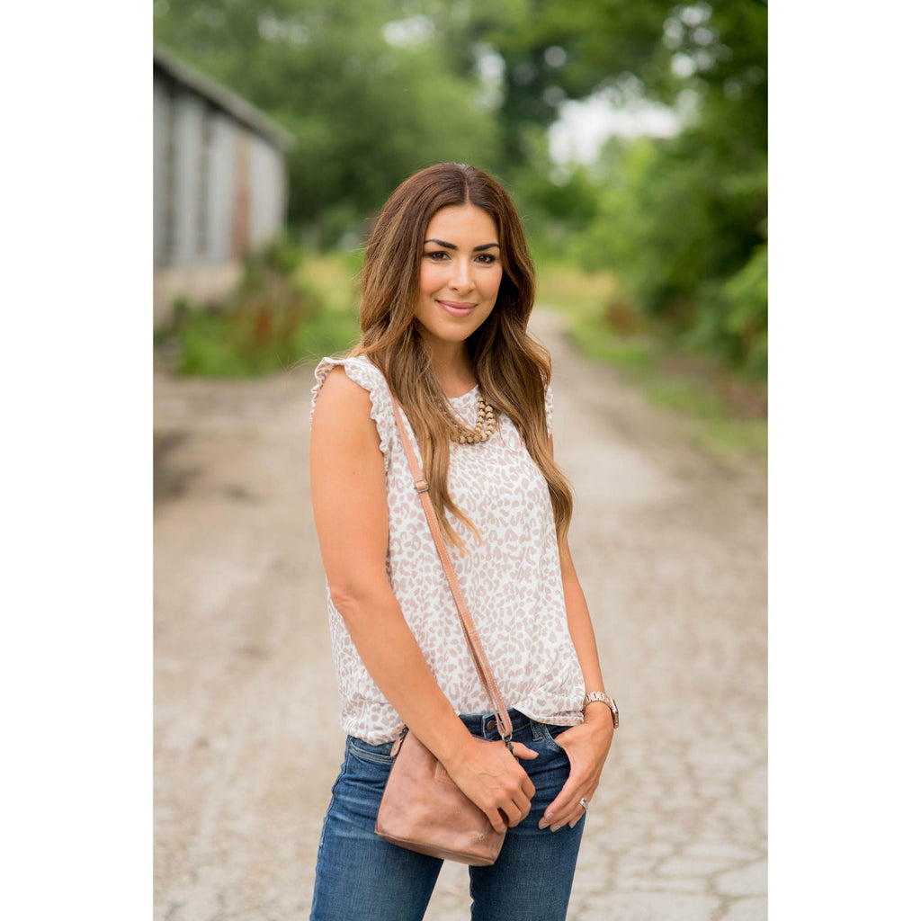 Ruffle Sleeved Leopard Tank - Betsey's Boutique Shop