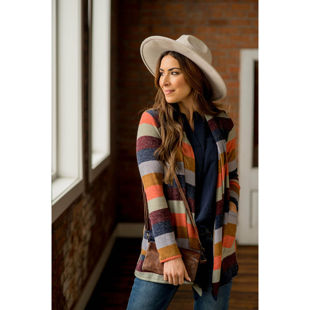 Lightweight Color Blocked Cardigan - Betsey's Boutique Shop