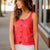 Mixed Knit Button Accent Tank