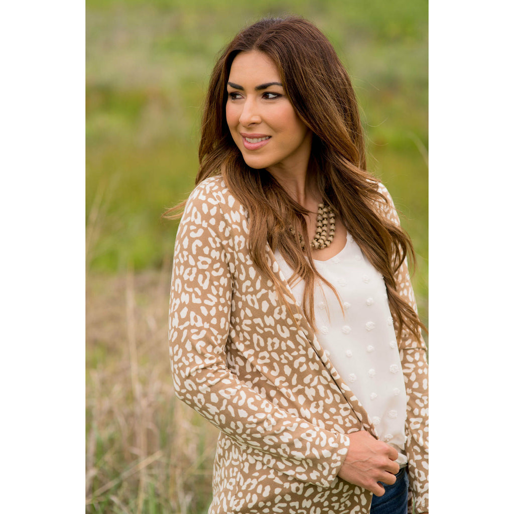 Lightweight Leopard Print Cardigan - Betsey's Boutique Shop - Coats & Jackets