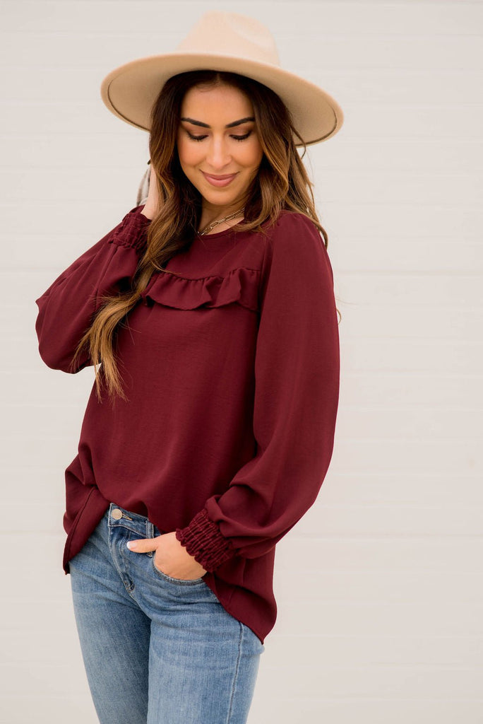 Ruffle Blouse - Betsey's Boutique Shop - Shirts & Tops