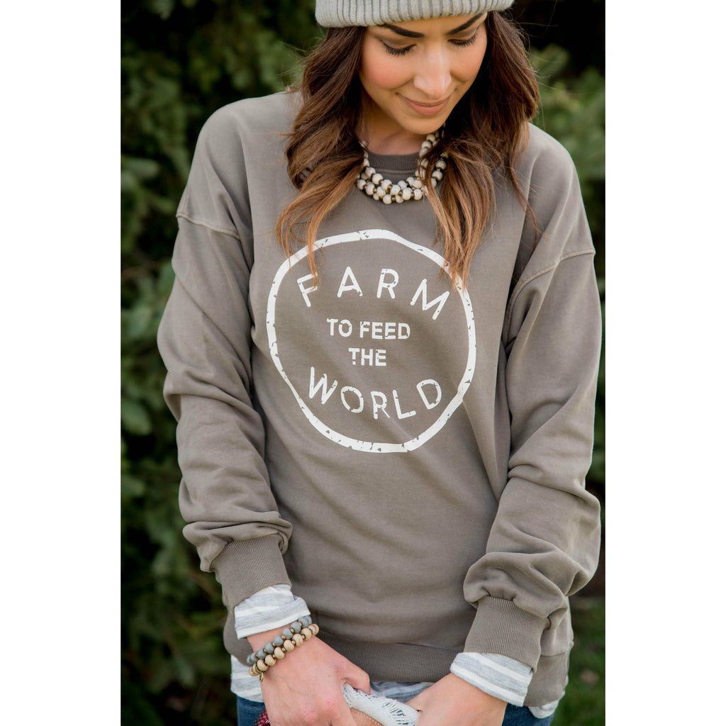Farm To Feed The World Crewneck - Betsey's Boutique Shop