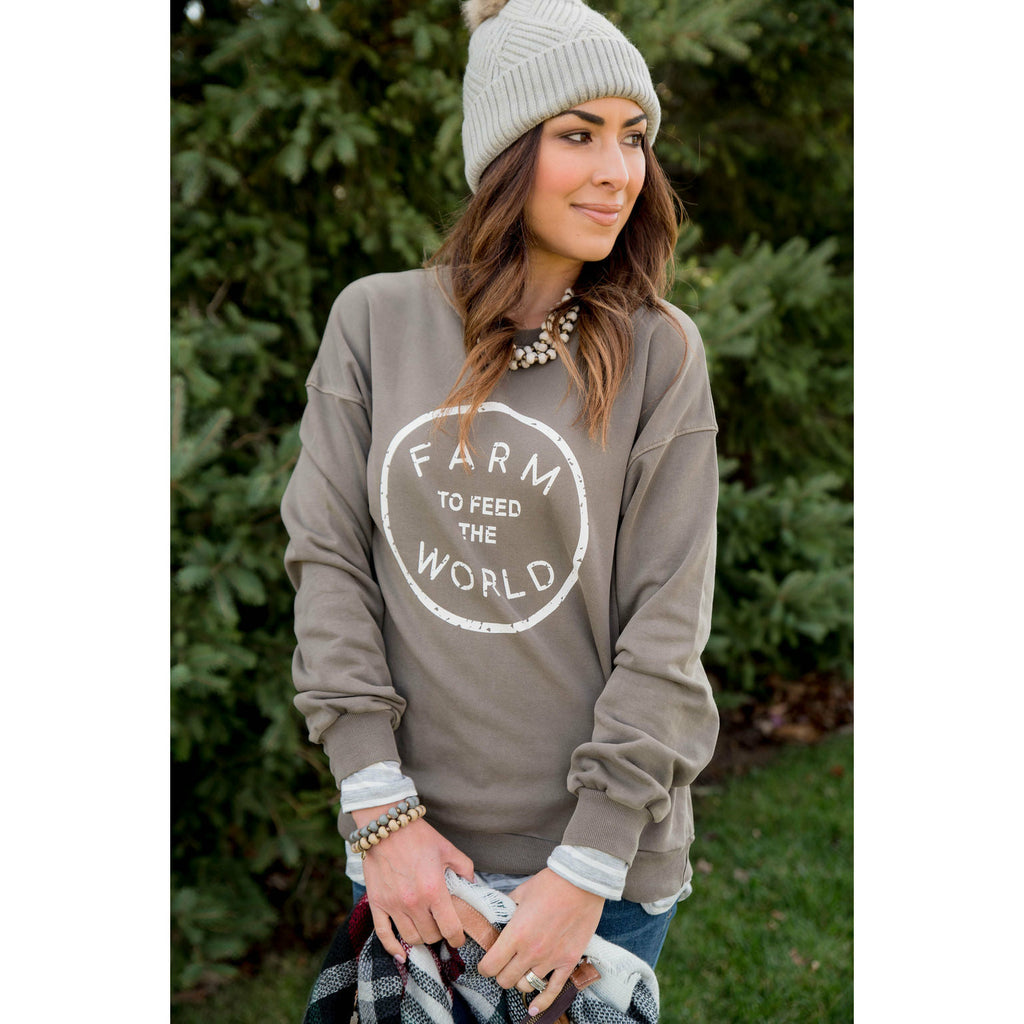 Farm To Feed The World Crewneck - Betsey's Boutique Shop