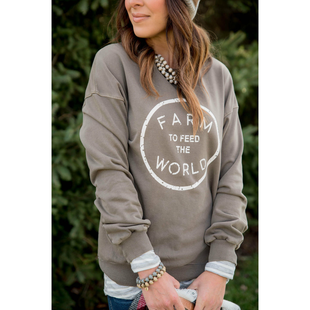 Farm To Feed The World Crewneck - Betsey's Boutique Shop