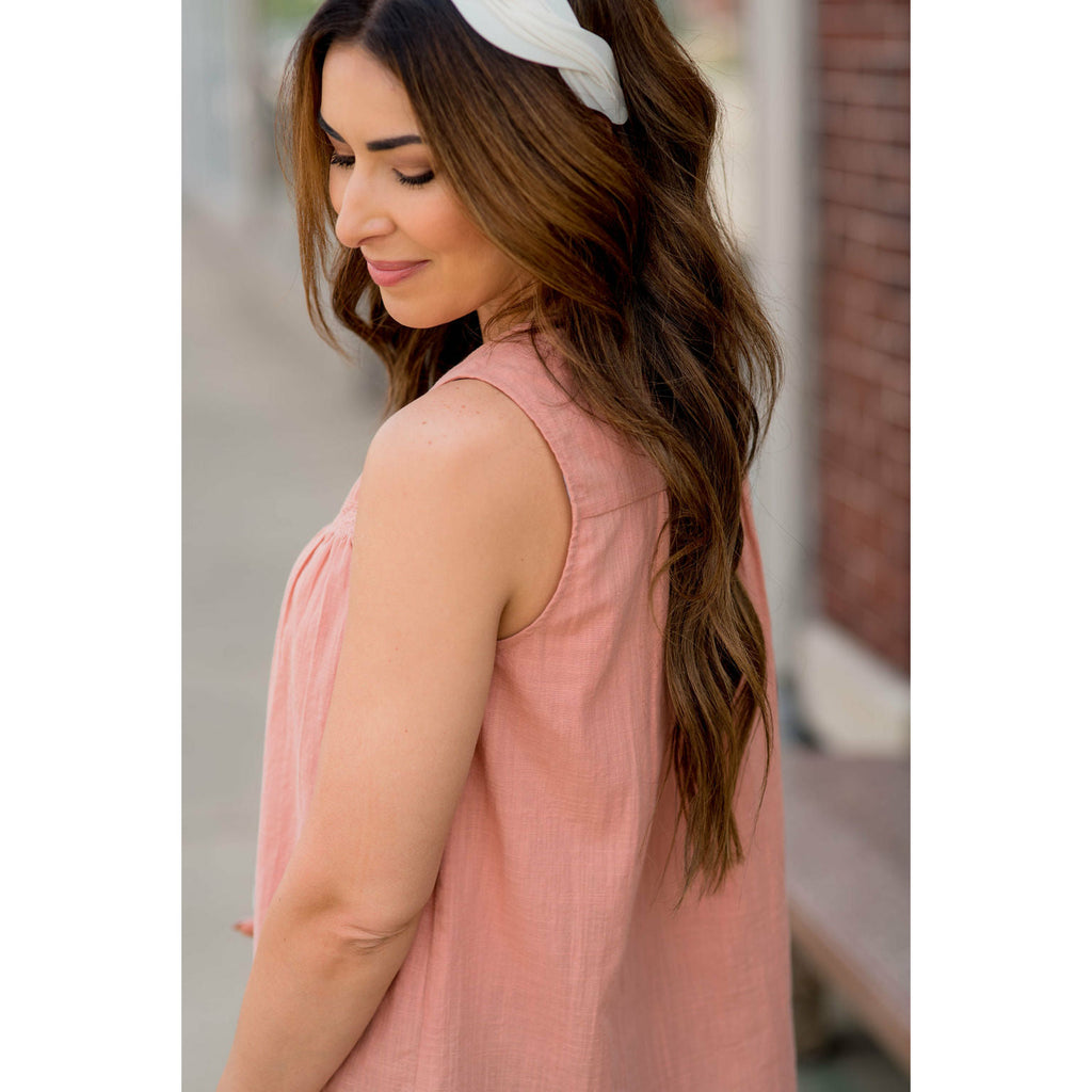 Button Down Knit Tank - Betsey's Boutique Shop