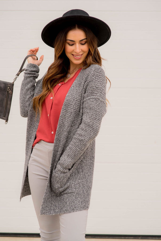 Knit Pocket Cardigan - Betsey's Boutique Shop