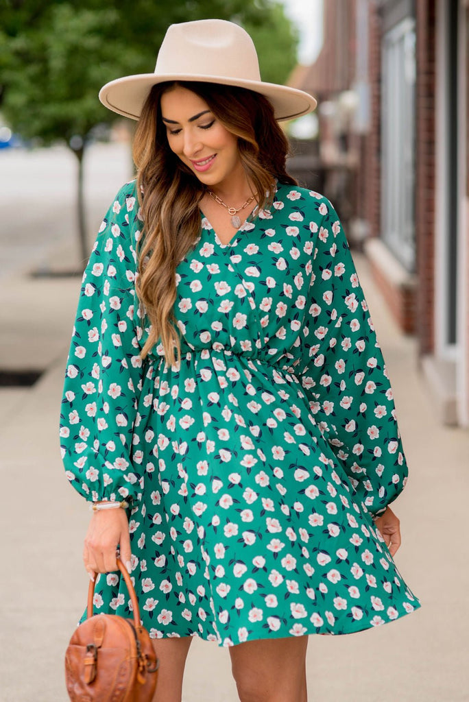 DUPLICATE Floating Floral Wrap Top Dress - Betsey's Boutique Shop