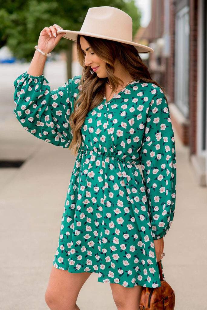 DUPLICATE Floating Floral Wrap Top Dress - Betsey's Boutique Shop