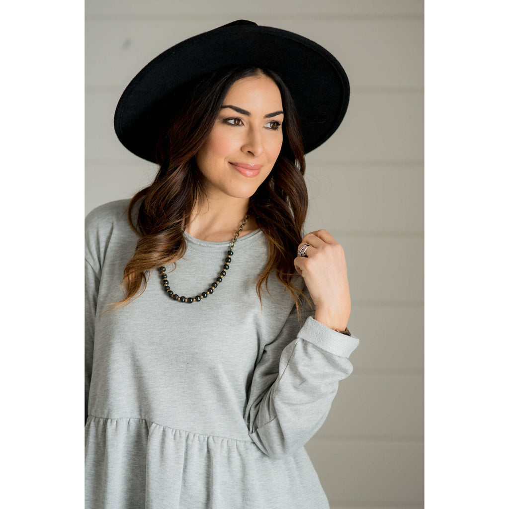 Raw Edge Peplum Sweatshirt - Betsey's Boutique Shop