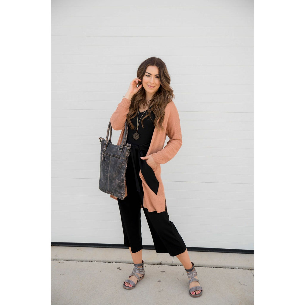 Side Slit Tissue Cardigan - Betsey's Boutique Shop - Coats & Jackets